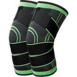 ILOVEMILAN Knieschützer Kompression Sport Herren Knie Basketball Meniskusschutz Gelenkschützer Damen Beinschützer Knie Laufen Fitness Schützer, Grün, L