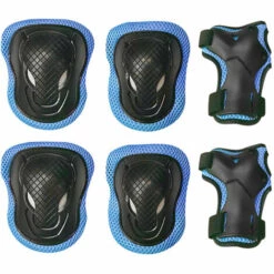 ILOVEMILAN Skateboard-Matten Für Kinder, 6-teilige Knieschützer, Ellbogenschützer, Handgelenkschoner, Handgelenkschoner Für Fahrrad, Skateboard, Schlittschuhe, Fahrrad, Skating (Blau)