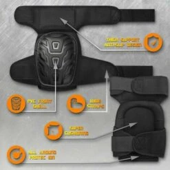 ECHOO Professionelle Arbeitsknieschützer Mit Strapazierfähiger PVC-Schale Und Verstellbarem Klettverschluss, Die Sich Hervorragend Zum Arbeiten, Gärtnern, Wischen Und Reinigen Eignen