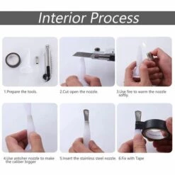 LONGZIMING 14-teiliges Set Dichtungsdüse, Edelstahl-Dichtungsdüse, Dichtungsdüsen-Applikator-Finisher-Dichtungsdüse Für Küche, Badezimmer, Fensterfliesen -Angebote Fliesenleger-Werkzeug Store 68970986 4