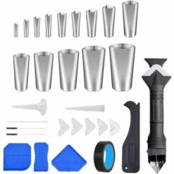 LONGZIMING Verstemmende Düse 31 Stück Edelstahl-Versiegelungsdüse Verstemmwerkzeuge Verstemmdüse Für Bad-Küche-Verstemmer