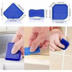 LONGZIMING 33-teiliges Silikon-Dichtungswerkzeug-Set – Endbearbeitungswerkzeug – Fugenschaber, Dichtungsdüse – Wiederverwendbar – Für Küche, Bad, Fenster, Waschbecken, Boden, Ecke -Angebote Fliesenleger-Werkzeug Store 68972320 4