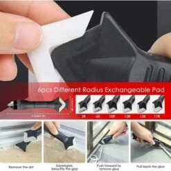 LONGZIMING 33-teiliges Silikon-Dichtungswerkzeug-Set – Endbearbeitungswerkzeug – Fugenschaber, Dichtungsdüse – Wiederverwendbar – Für Küche, Bad, Fenster, Waschbecken, Boden, Ecke -Angebote Fliesenleger-Werkzeug Store 68972320 5