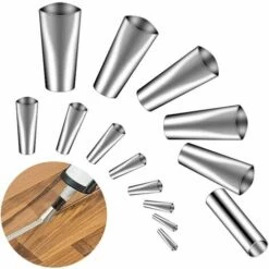 LONGZIMING Edelstahl-Klebedüse, 14 Stück Dichtungsdüse, Wiederverwendbar, Für Küche, Bad, Fenster, Fliesen Oder Ziegel, Silber