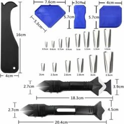 LONGZIMING Silikon-Fugenglätter, 31-teiliger Anzug, Dichtungsglas-Kleber-Eckenschaber, Silikon-Dichtungsmittel-Fertigstellungswerkzeug, Fugenschaber, Silikon-Dichtungsdüsen-Werkzeug -Angebote Fliesenleger-Werkzeug Store 68973698 3