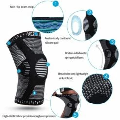 LONGZIMING Professionelle Knieorthese Für Männer Und Frauen Mit Patella-Gel-Pads Und Seitenstabilisatoren, Medizinische Knieorthesen Für Laufen, Meniskusrisse, Arthritis -Angebote Fliesenleger-Werkzeug Store 68974328 3